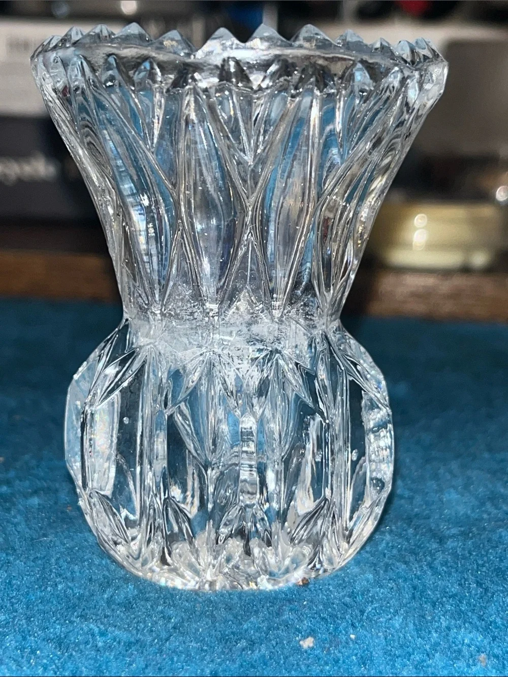 VTG Princess House Lead Crystal Mini Bud Vase Toothpick Holder 018